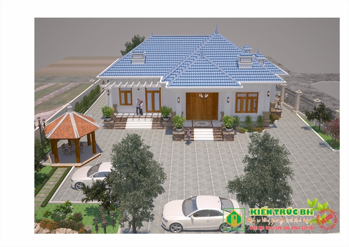 nhà 1 tầng ngang 16m kiểu sang trọng