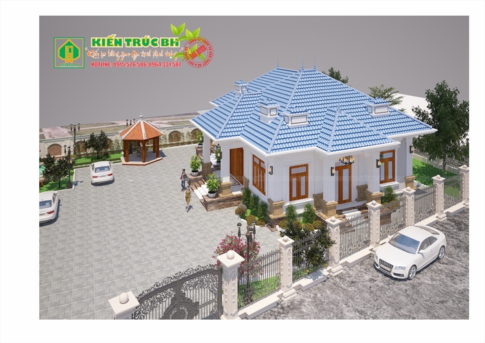 mẫu nhà ngang 16m 1 tầng 