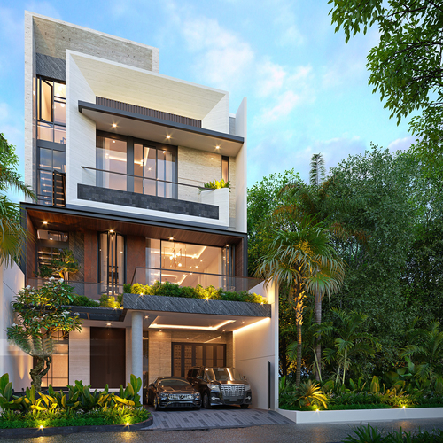biệt thự 3 tầng 8m