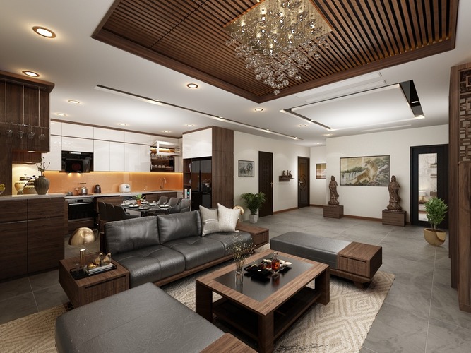 thiết kế nội thất 4 tầng